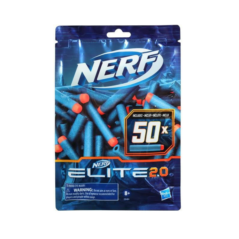 Nerf - Pack de 50 flechettes Nerf Elite 2.0 Officielles