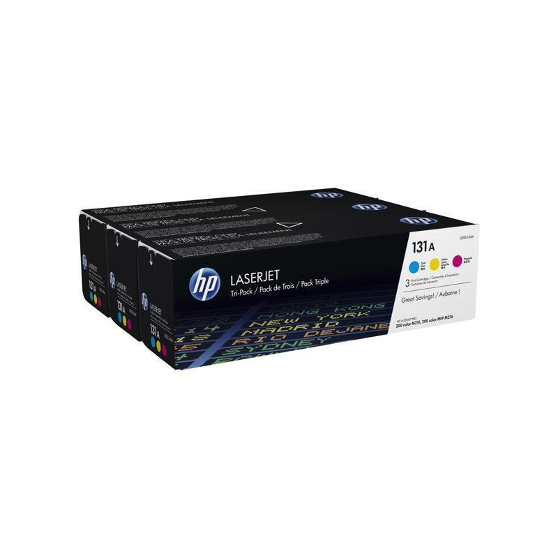 HP 131A Pack de cartouches de toner trois couleurs LaserJet authentiques U0SL1AM pour HP LaserJet Pro 200 Color M251/M276