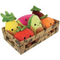 JEMINI Fruity s cagette de 6 peluches toutes douces fruits et legumes +/- 17 cm