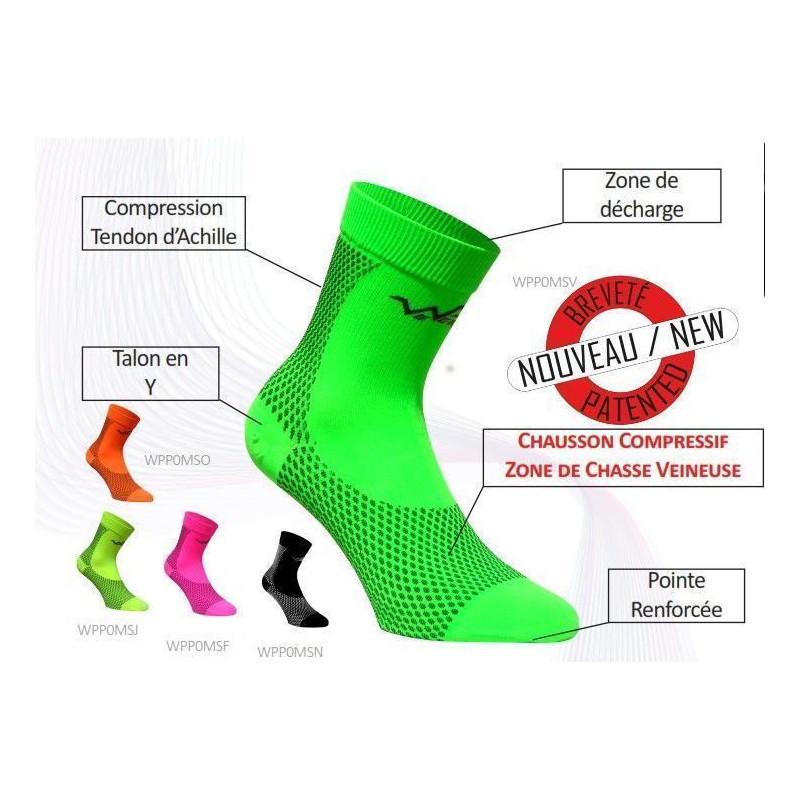 Socquettes de compression sport We Perf Vert
