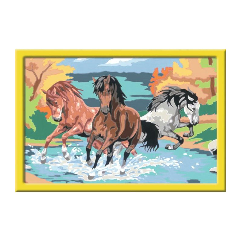 Numero dart - grand format - Horde de chevaux - Ravensburger - Kit complet de Peinture au numero - Des 9 ans