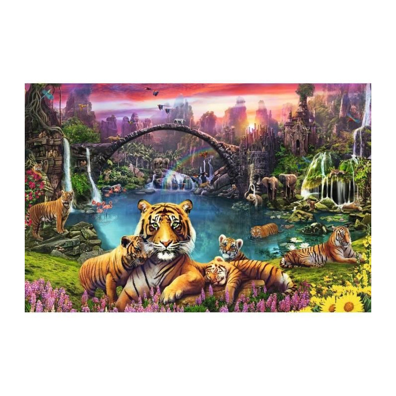Puzzle 3000 p - Tigres au lagon