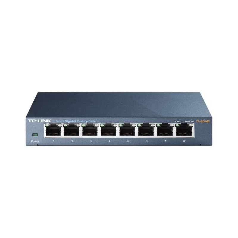 TP-Link Switch de bureau 8 ports Gigabit 10/100/1000 Mbps TL-SG108 ideal pour etendre le reseau cable pour les bureaux a domicil