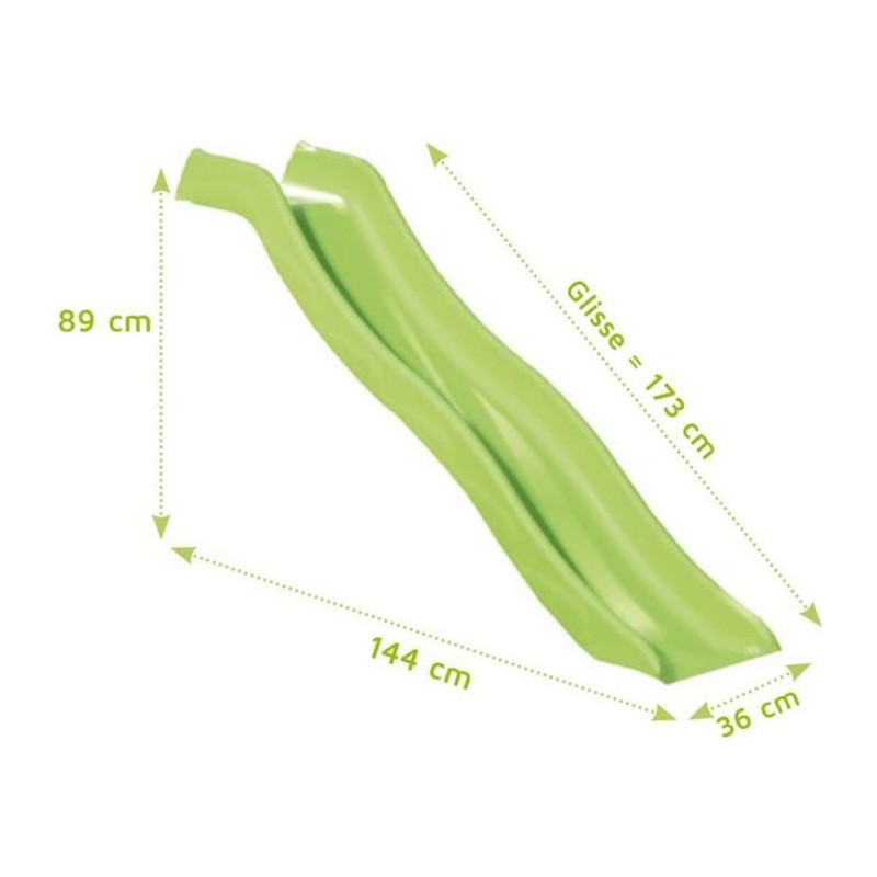Glissiere de toboggan verte pour portique - 1,73m de glisse TRIGANO