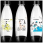 SODASTREAM Pack de 3 bouteilles de gazeification grand modele Winter flower - Motif de bouteilles aleatoires