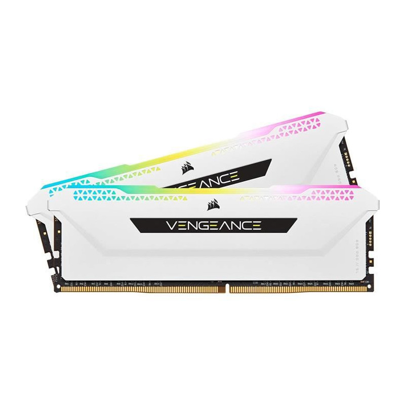 CORSAIR Memoire PC DDR4 - VENGEANCE RGB PRO SL 32Go 2x16Go - 3200Mhz - CAS 16 - White CMH32GX4M2E3200C16W