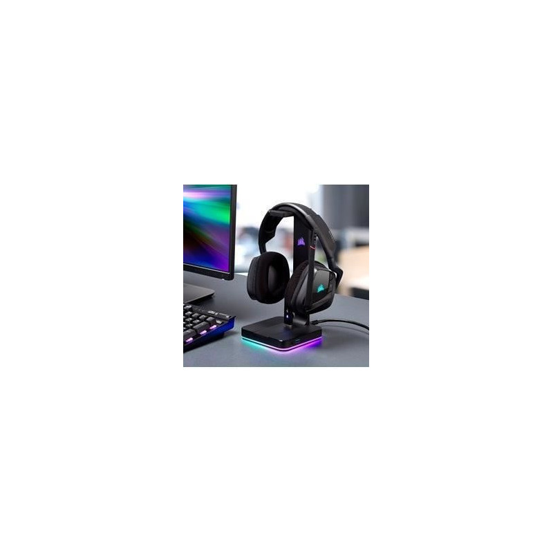 CORSAIR Support pour casque Gaming Premium - 7.1 Son surround - ST100 RVB CA-9011167-EU