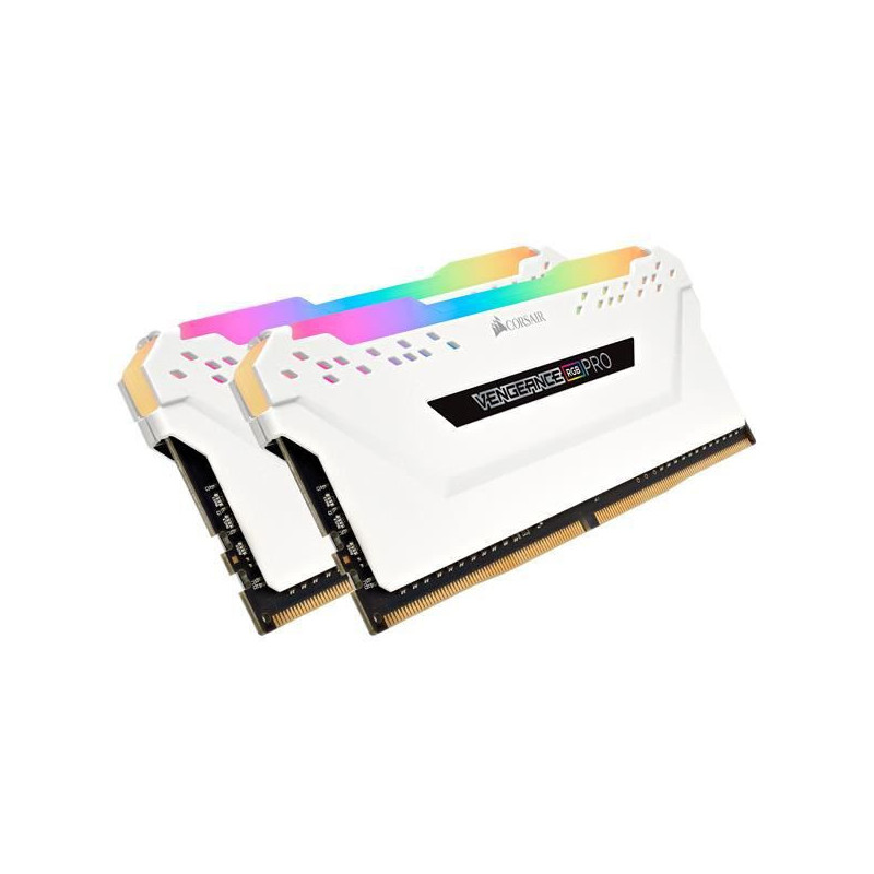 CORSAIR Memoire PC DDR4 - Vengeance RGB Pro Series 16Go 2x8Go - 3200 MHz - CL16 - Blanc CMW16GX4M2C3200C16W