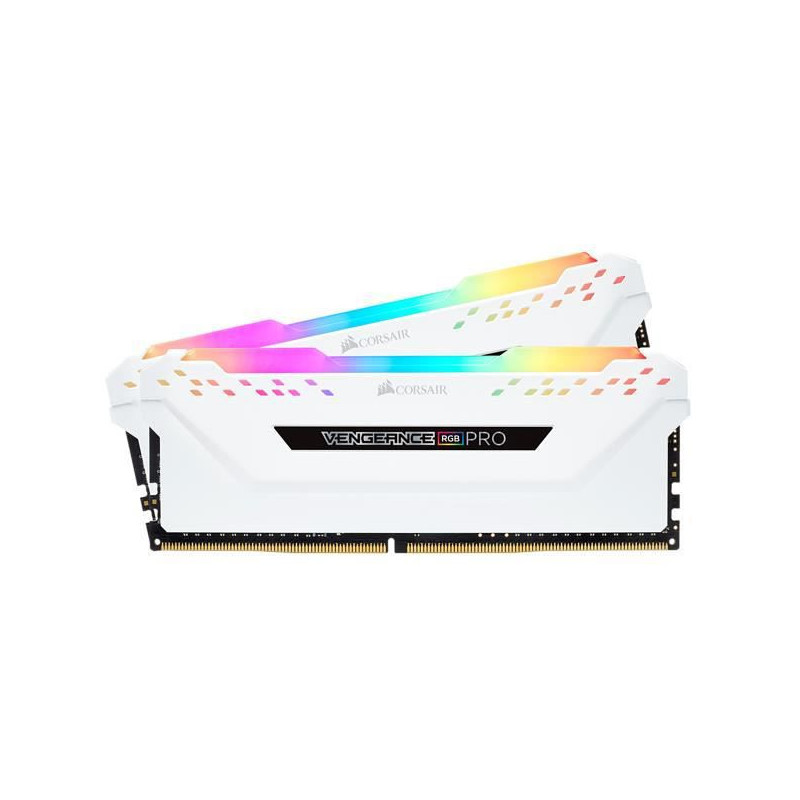 CORSAIR Memoire PC DDR4 - Vengeance RGB Pro Series 16Go 2x8Go - 3200 MHz - CL16 - Blanc CMW16GX4M2C3200C16W