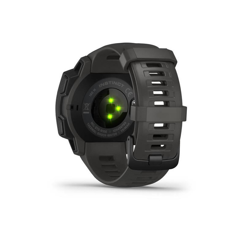 Garmin - Instinct - Montre Connectee GPS - Resistante aux chocs - Conformes aux Normes Militaires 810 - 14 jours dAutonomie - No