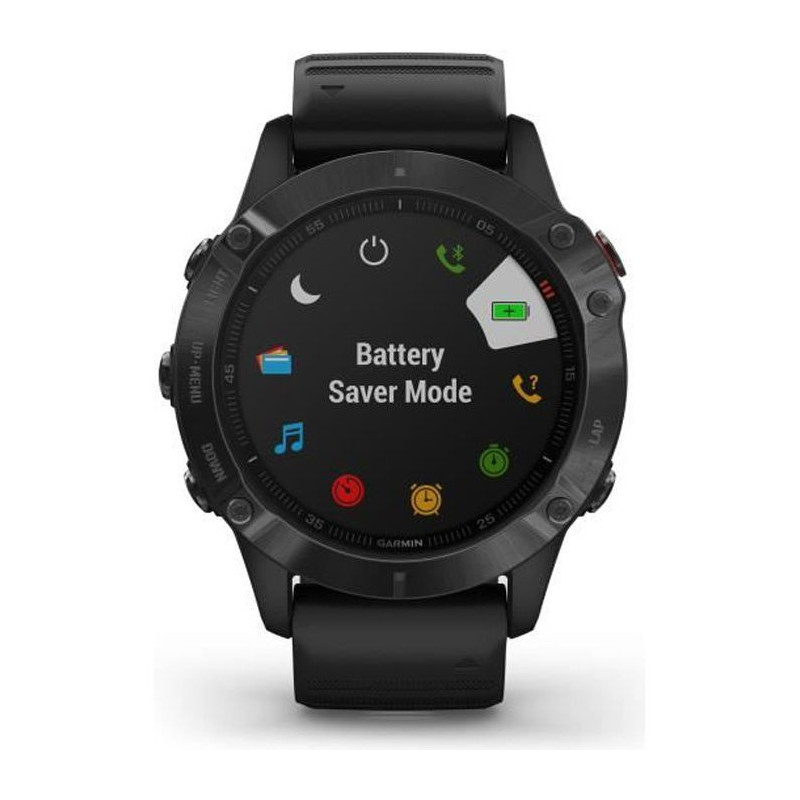 Garmin Fenix 6 Pro - Montre connectee GPS multisports - Black avec bracelet noir