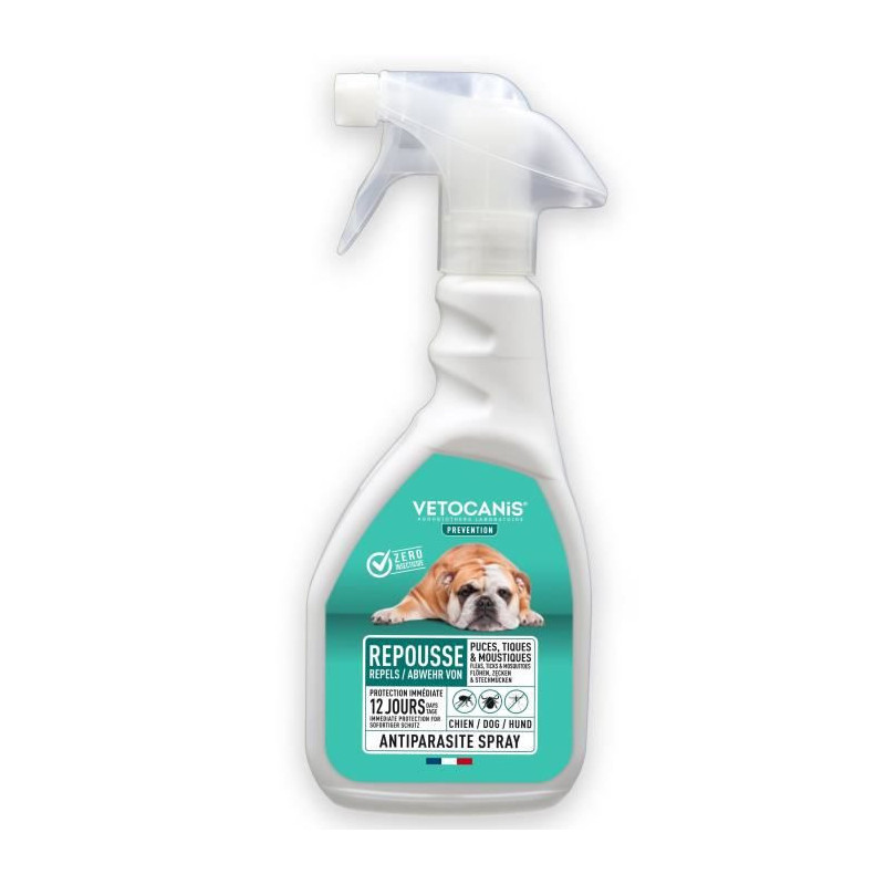VETOCANIS Spray anti-puces, anti-tiques et anti-moustiques - Pour Chien - 500 ml