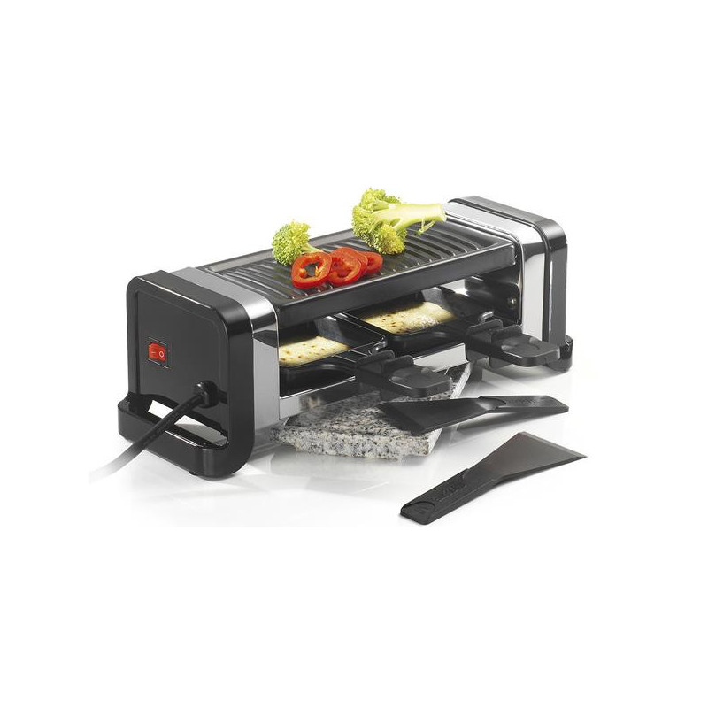 RACLETTE DUO GRILL/PIERRE350W NOIRE KITCHENCHEF - GR202-350N