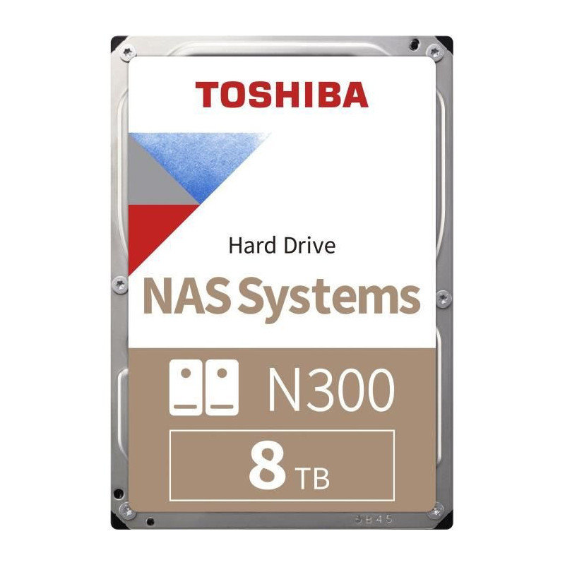 Disque Dur Interne - TOSHIBA - NAS N300 - 8To - 7200 tr/min - 3.5 Boite Retail HDWG480EZSTA