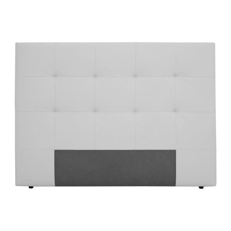 Tete de lit 165 x 120 cm - Simili Blanc - Pour couchage 140 et 160 - HERA