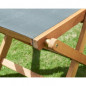 Lot de 4 chaises de jardin en bois dacacia FSC et assise textilene - 50 x 57 x 90 cm - Gris