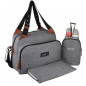 Baby on board- sac a langer - sac titou Gris chine  - 2 compattiments 8 poches - sac repas - tapis a langer sac linge sale attac