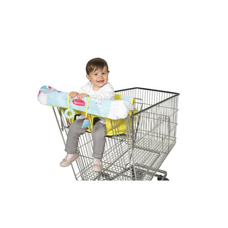 Badabulle Protege-siege chariot pour enfant - 2 jouets sensoriels integres