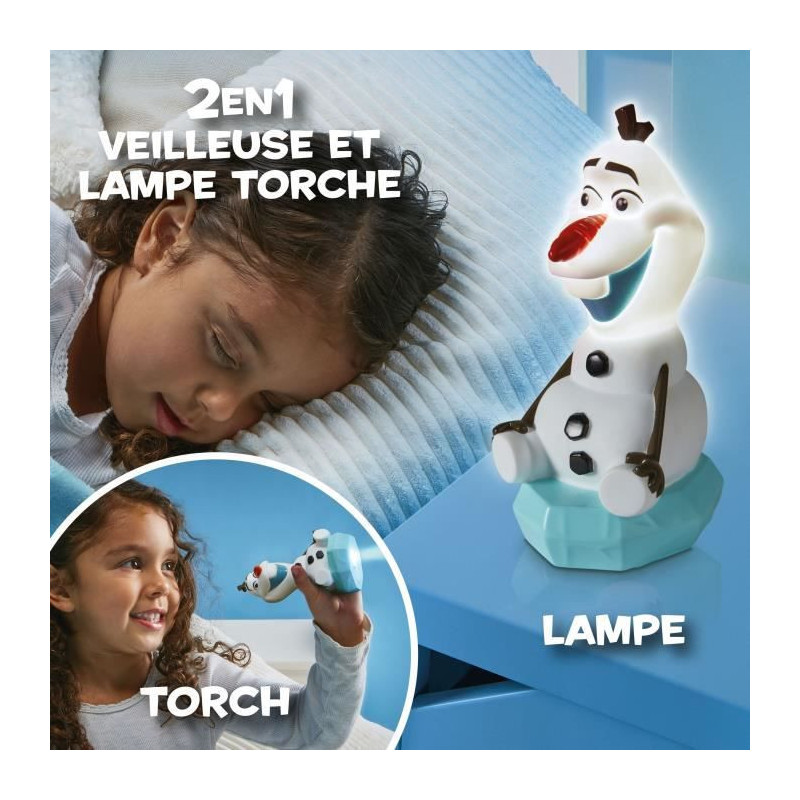 Disney La Reine des Neiges Olaf - Veilleuse et lampe torche GoGlow Buddy