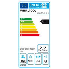 WHIRLPOOL INTEGRABLE LAVE-VAISSELLE TOUT INTEGRE 45CM WHIRLPOOL INTEGRABLE WSIO 3 T 223 PEX
