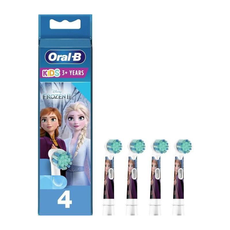 ORAL-B 80352086 - Brossettes de rechange Disney La reine des neiges 2 - Pour brosse a dents electrique Oral-B Kids - Lot de 4