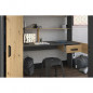 PARISOT Lit combine mezzanine enfant - Decor chene et gris - Sommier  inclus - 90 x 200 cm - HIGH