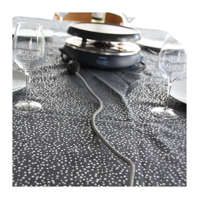 CHACON Prolongateur textile  5m 3x1,5m2 textile cable + noire  fiche plate noir/blanc