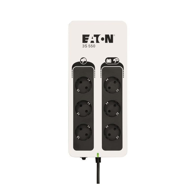 Onduleur Eaton 3S 550 DIN - Off-line UPS - 3S550D - 550VA 6 prises DIN europeennes Noir/Blanc