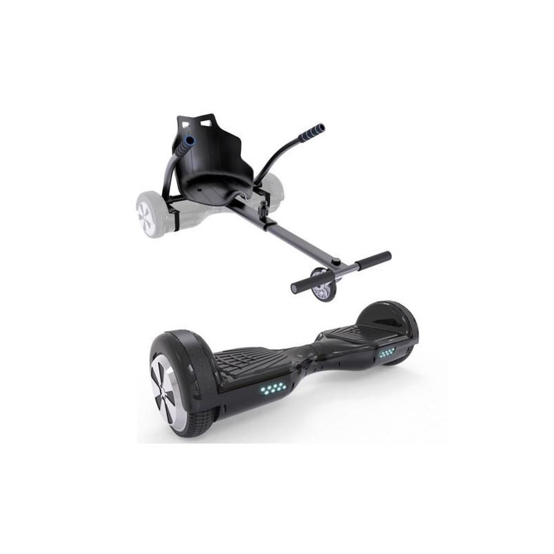 Pack Urbanglide Hoverboard 65 Lite 550 W Roues 6,5″ avec Kart Pilot Noir