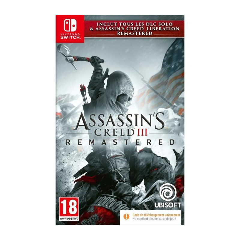 Assassins Creed 3 + Assassins Creed Liberation Remaster Code dans la boite Jeu Switch