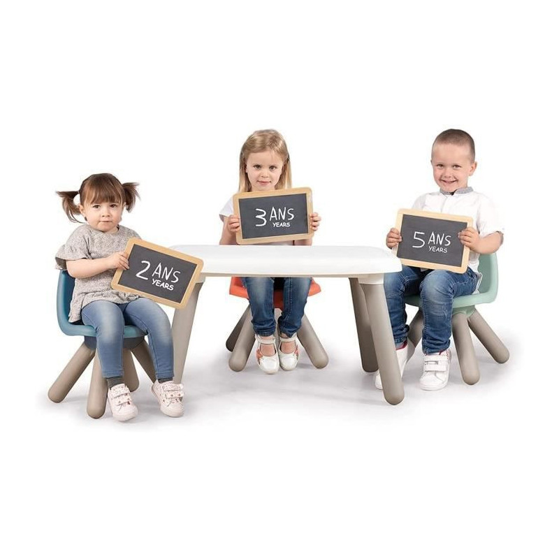 Smoby - Kid Table - Mobilier pour Enfant - Des 18 Mois - Interieur et Exterieur - Blanc