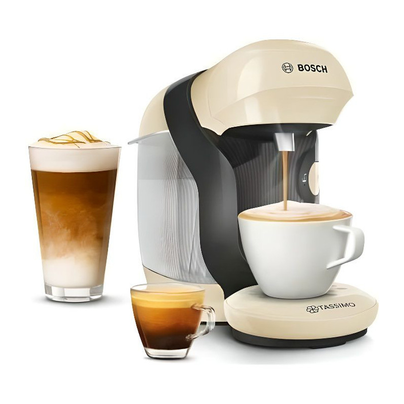 Machine a cafe multi-boissons compacte Tassimo Style - BOSCH TAS1107 - Coloris Vanille - 40 boissons - 0,7l - 1400W