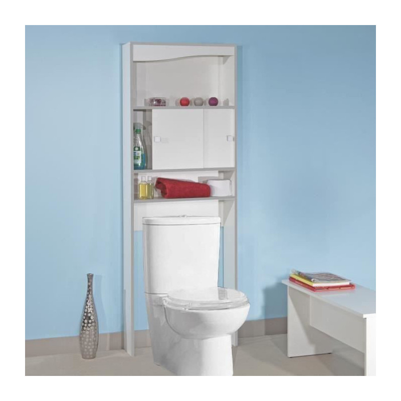 VESSA Meuble WC ou machine a laver L 64 cm - Blanc