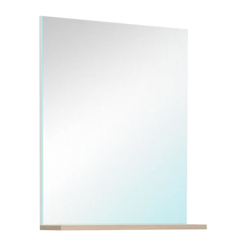 EKIPA Miroir avec tablette - Decor Chene Jackson et blanc - L 60 x P 14 x 70 cm - VERSO