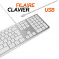 MOBILITY LAB ML304304 - Clavier Design Touch Filaire avec 2 USB pour Mac - AZERTY - Blanc et argente
