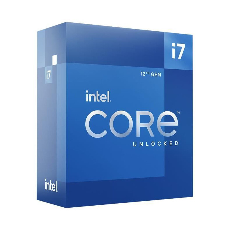 Processeur - INTEL - Core i7-12700K - 12 coeurs 8P+4E - Socket LGA1700 - Chipset Serie 600 - TDP 125W BX8071512700K