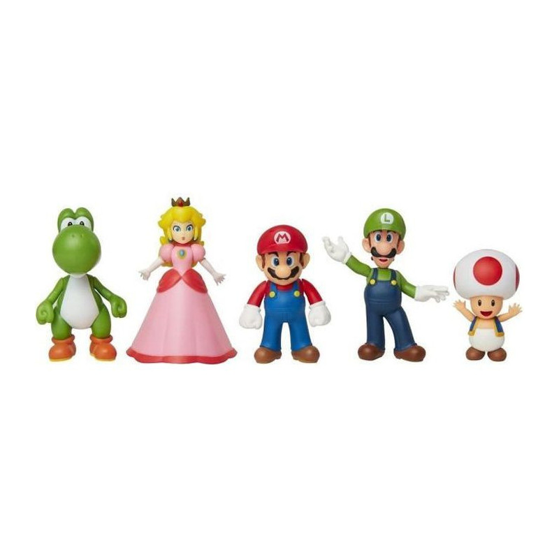 JAKKS PACIFIC - Pack de 5 Figurines - Super Mario Bros : Mario et ses Amis