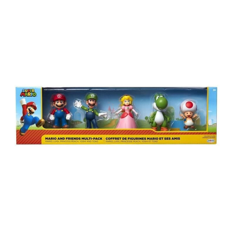 JAKKS PACIFIC - Pack de 5 Figurines - Super Mario Bros : Mario et ses Amis