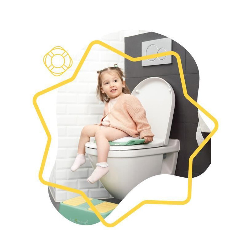 Badabulle Reducteur de toilette confort avec poignees, antiderapant et universel