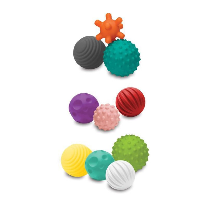 INFANTINO Set de 10 balles sensorielles multicolores