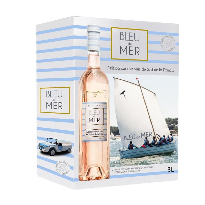 Vin rosé du Languedoc-Roussillon - Bernard Magrez Bleu de Mer IGP Pays d'Oc - Cubi 3L