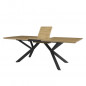 Table a manger extensible - Decor chene et metal noir - ELLIOR - L 180/200 x P 90 x H 76 cm