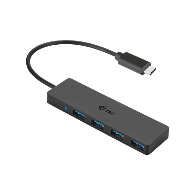 USB-C HUB I-TEC avec 4 Ports USB 3.0 avec Cable Integre 20cm