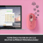 Souris Sans Fil Logitech POP Mouse avec Emojis Personnalisables, Bluetooth, USB, Multidispositifs - Rose