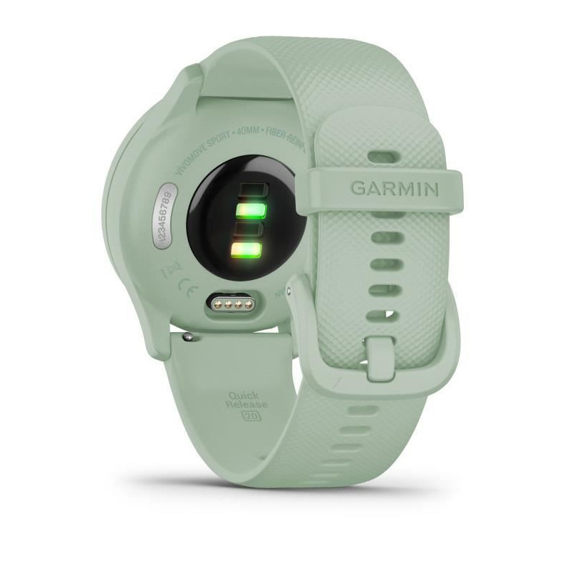 GARMIN Vivomove Sport - Montre de sport connectee a aiguilles et ecran tactile - Vert deau silver