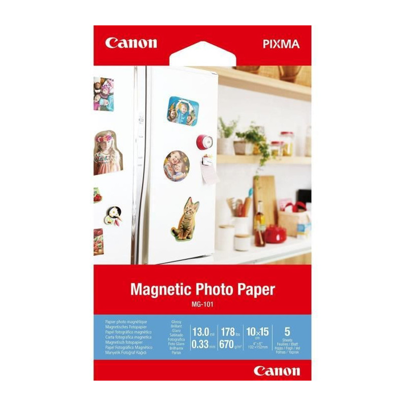 CANON Papier Photo magnetique 10x15cm MG-101 670gr 5 feuilles