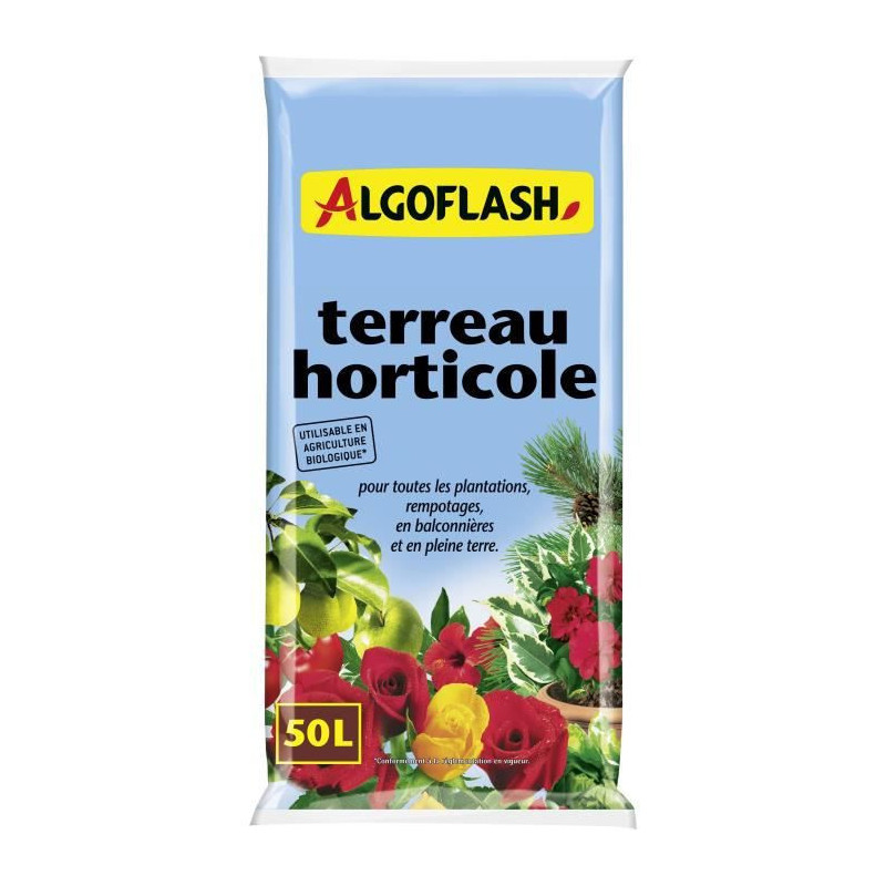 ALGOFLASH - Terreau Horticole 50 L
