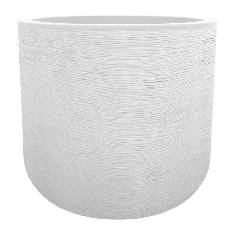 EDA PLASTIQUE - Pot rond 40 cm GraphitUp - 32,5 L - Blanc ceruse