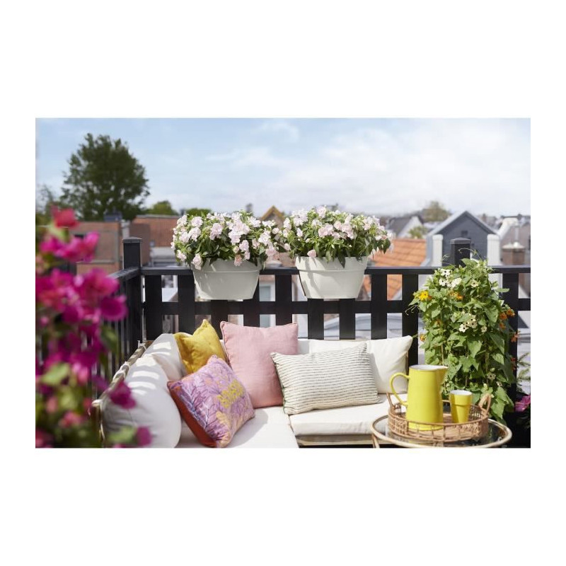 ELHO - Pot de fleurs -  Vibia Campana Flower Bridge 40 - Blanc Soie - Balcon exterieur - L 26 x W 39 x H 22 cm