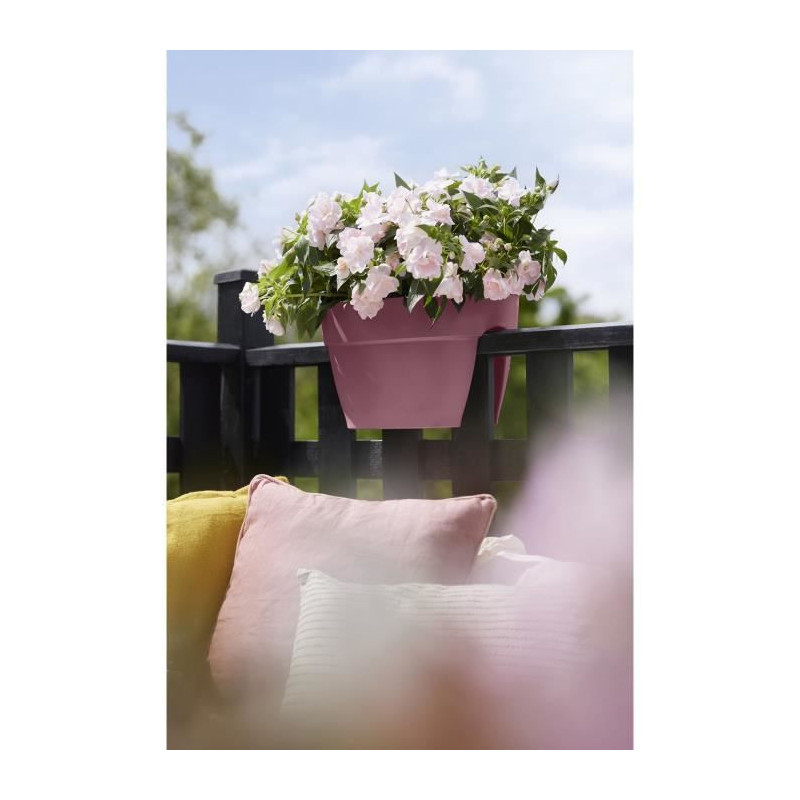 ELHO - Pot de fleurs -  Vibia Campana Flower Bridge 40 - Rose Poussiere - Balcon exterieur - L 26 x W 39 x H 22 cm